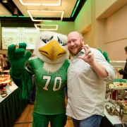 Picture of person with Scrappy mascot