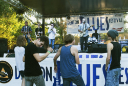 Festival attendees at the annual Denton Blues Festival
