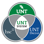 Logotipo de UNT System (Círculos unidos con los nombres de las instituciones de la sistema UN