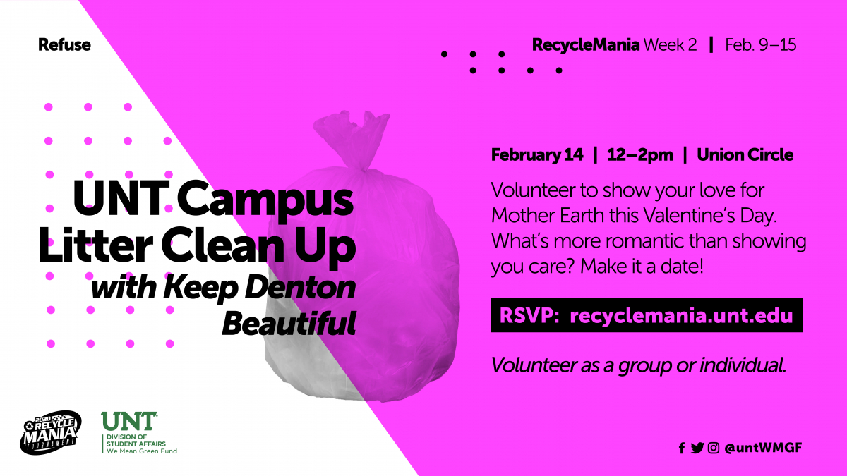 UNT Campus Litter Clean Up with Keep Denton Beautiful