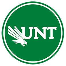 circle with UNT lettermark and diving eagle
