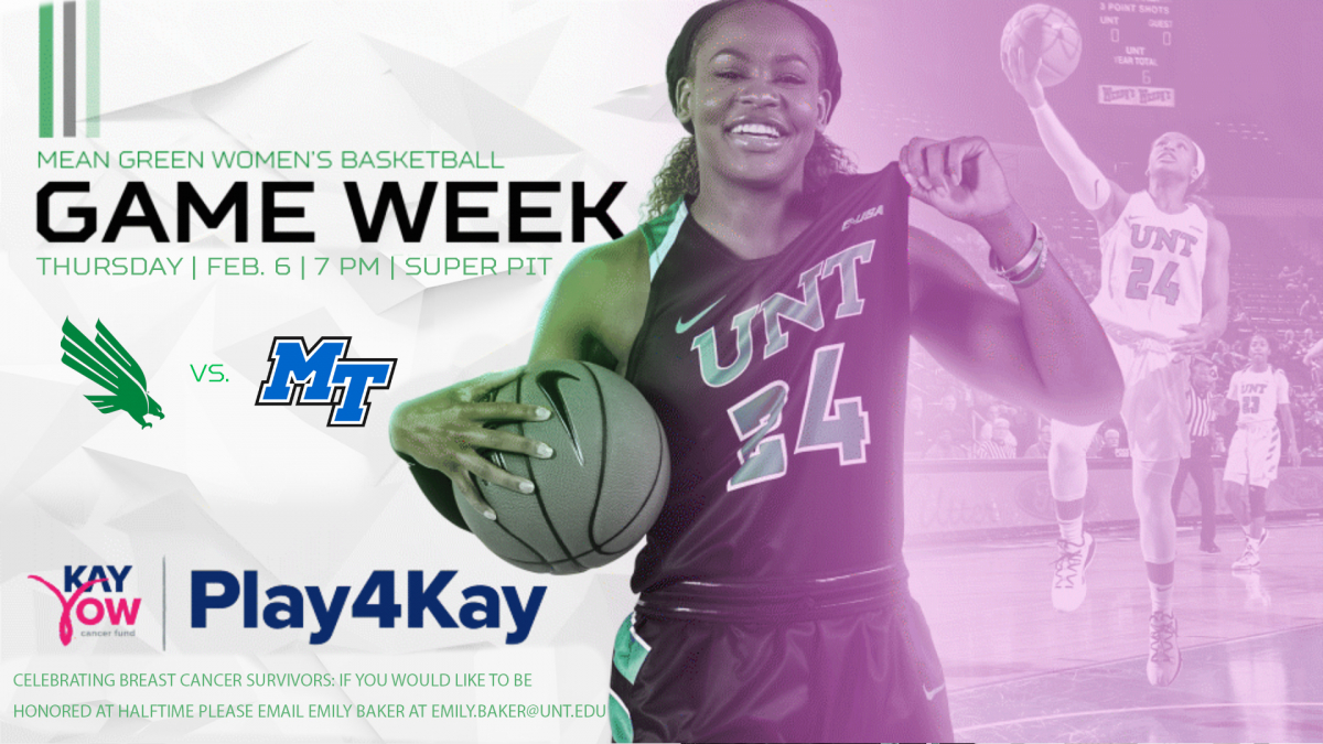 Play4Kay Mean Green Women's Basketball Flyer - Thursday, Feb 6 at 7pm
