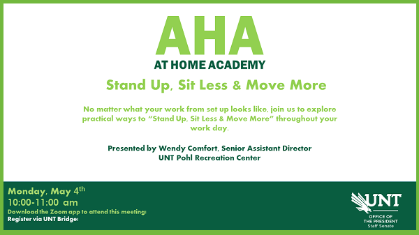 AHA: At Home Academy - Stand up, Sit less and Move More
