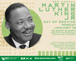 3rd Annual MLK Jr. Day of Service on Jan. 18 from 12:30 p.m. to 2:30 p.m.