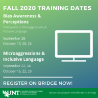 Fall 2020 Diversity & Inclusion Training Dates