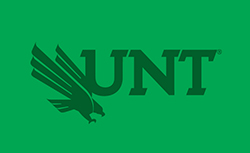 Illustration of UNT logo with diving eagle