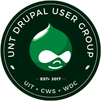 UNT Drupal User Group art with UIT, CWS and WDC in the art